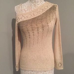 BCBGMaxAzria One Shoulder  Knit Sweater